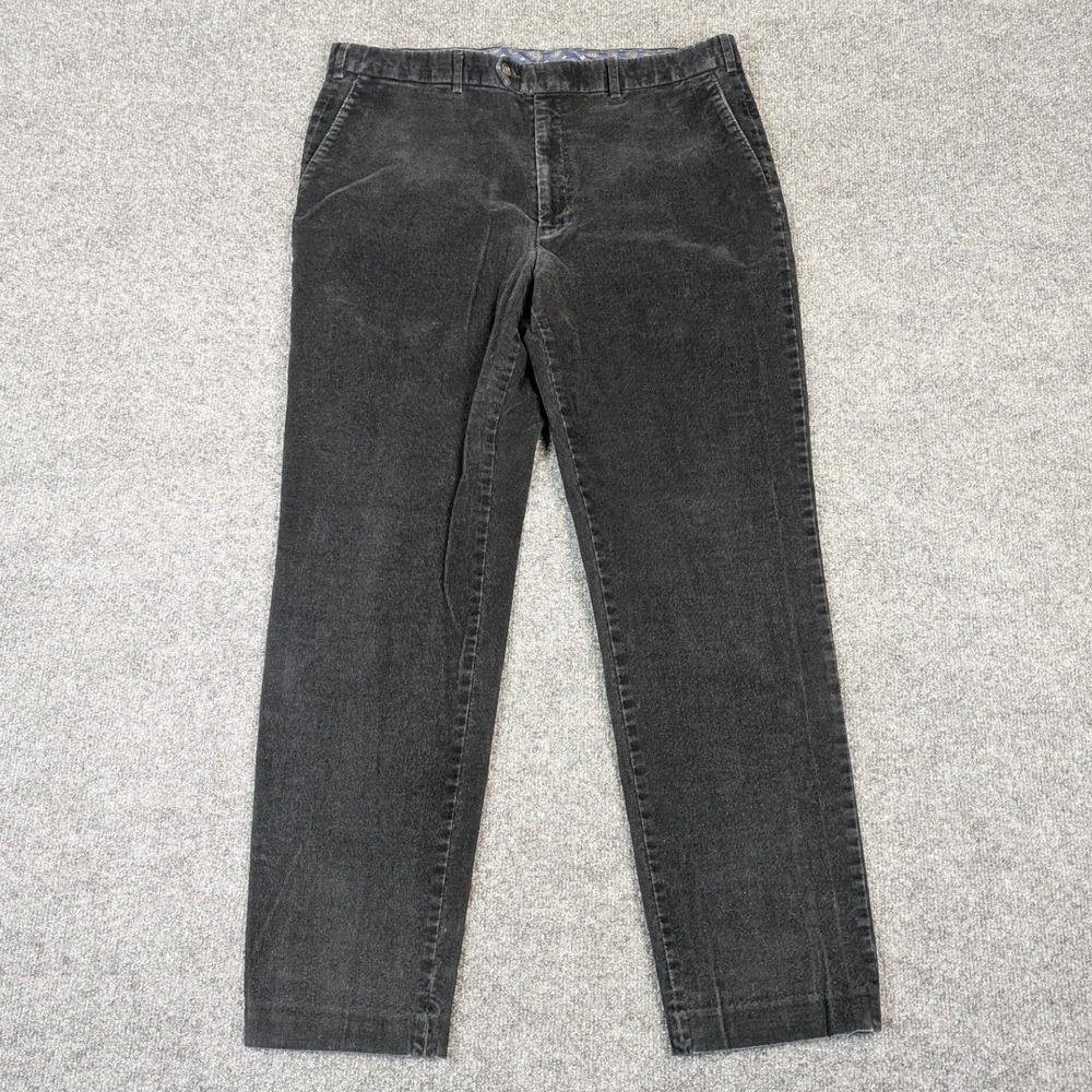 Lauren Ralph Lauren Women Black Gray Corduroy Straight Leg Pants 38W x 32L